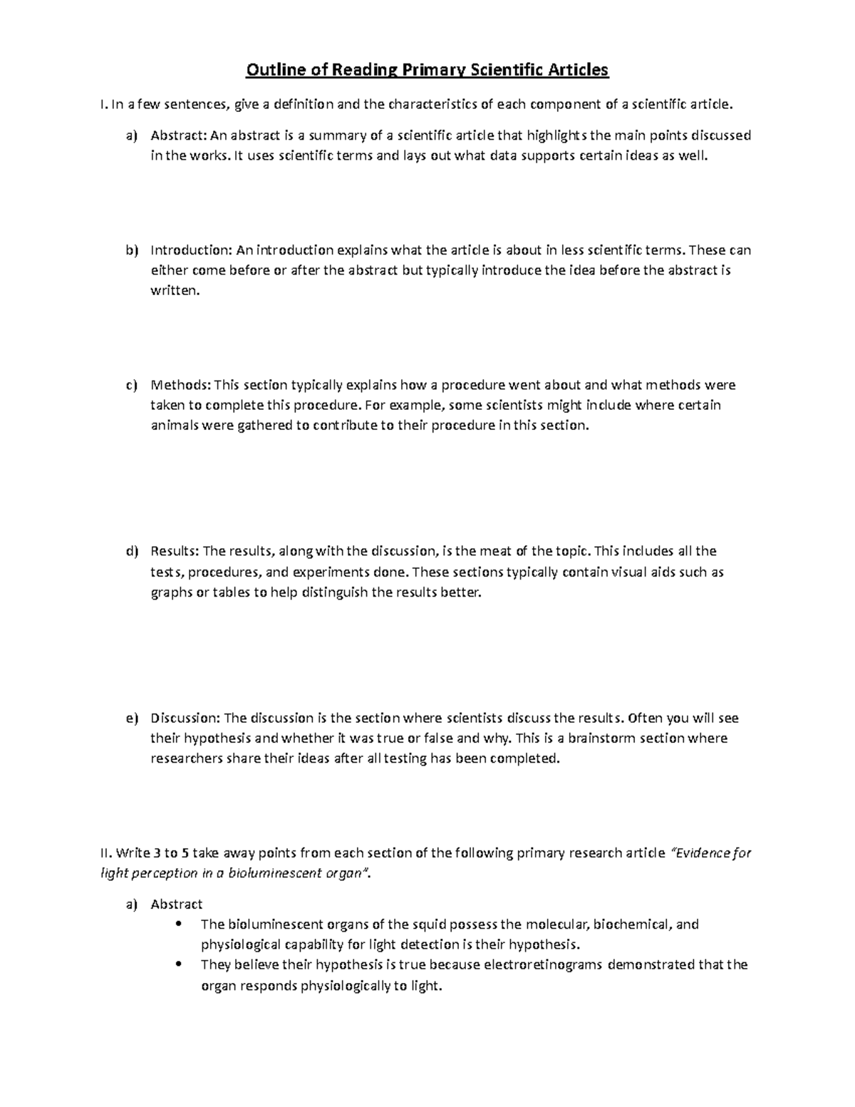 PSL#1 Outline Assignment Biology 1020 - BIOL 1020 - Studocu