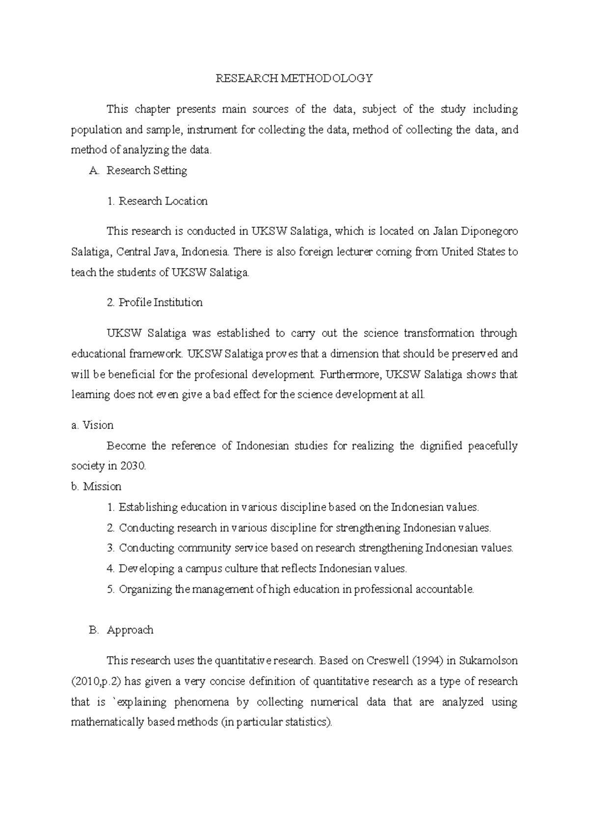 Research Methodology - This chapter presents main sources of the data ...