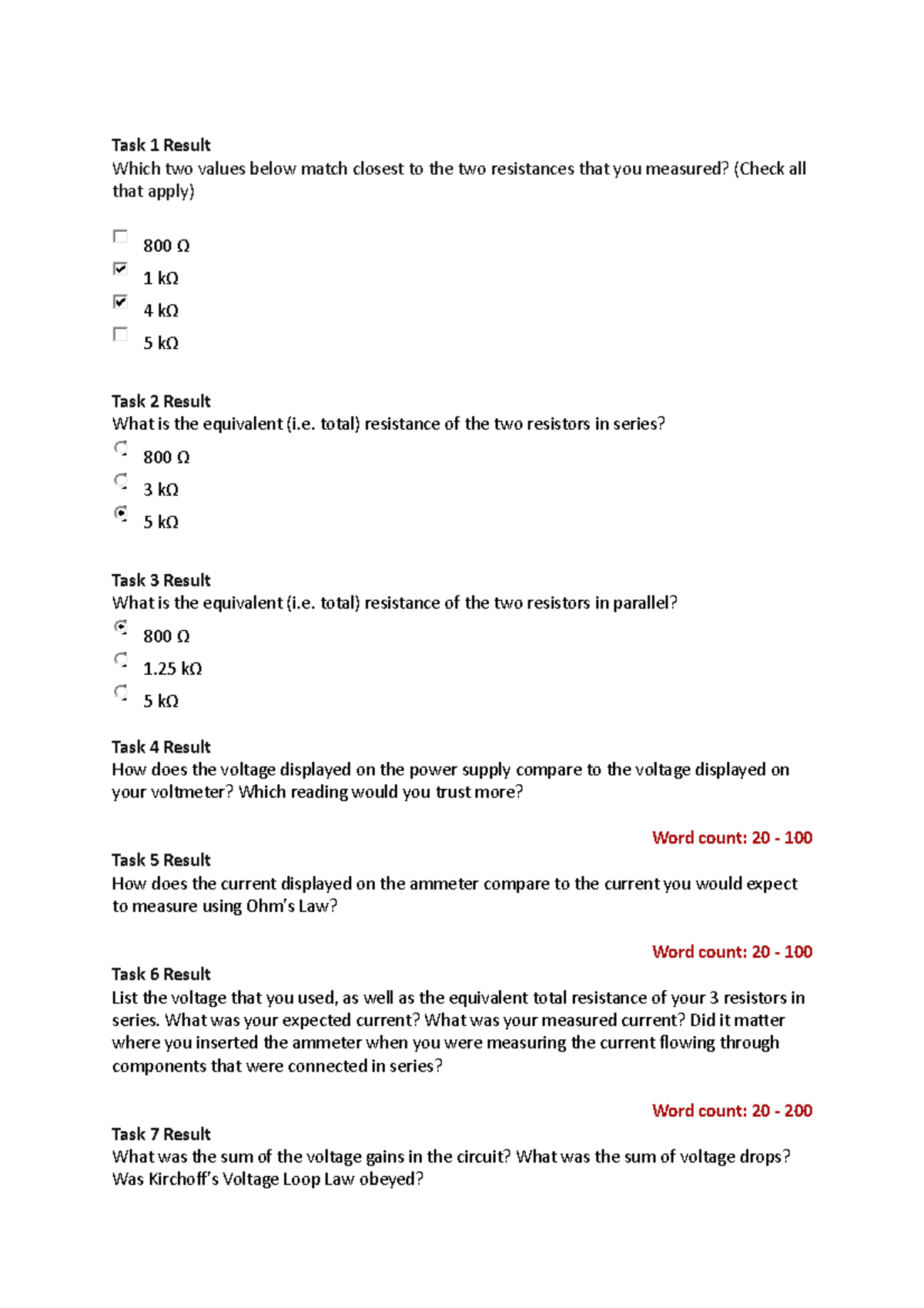 In-Lab Session A Worksheet 1 Questions from Practical - Task 1 Result ...