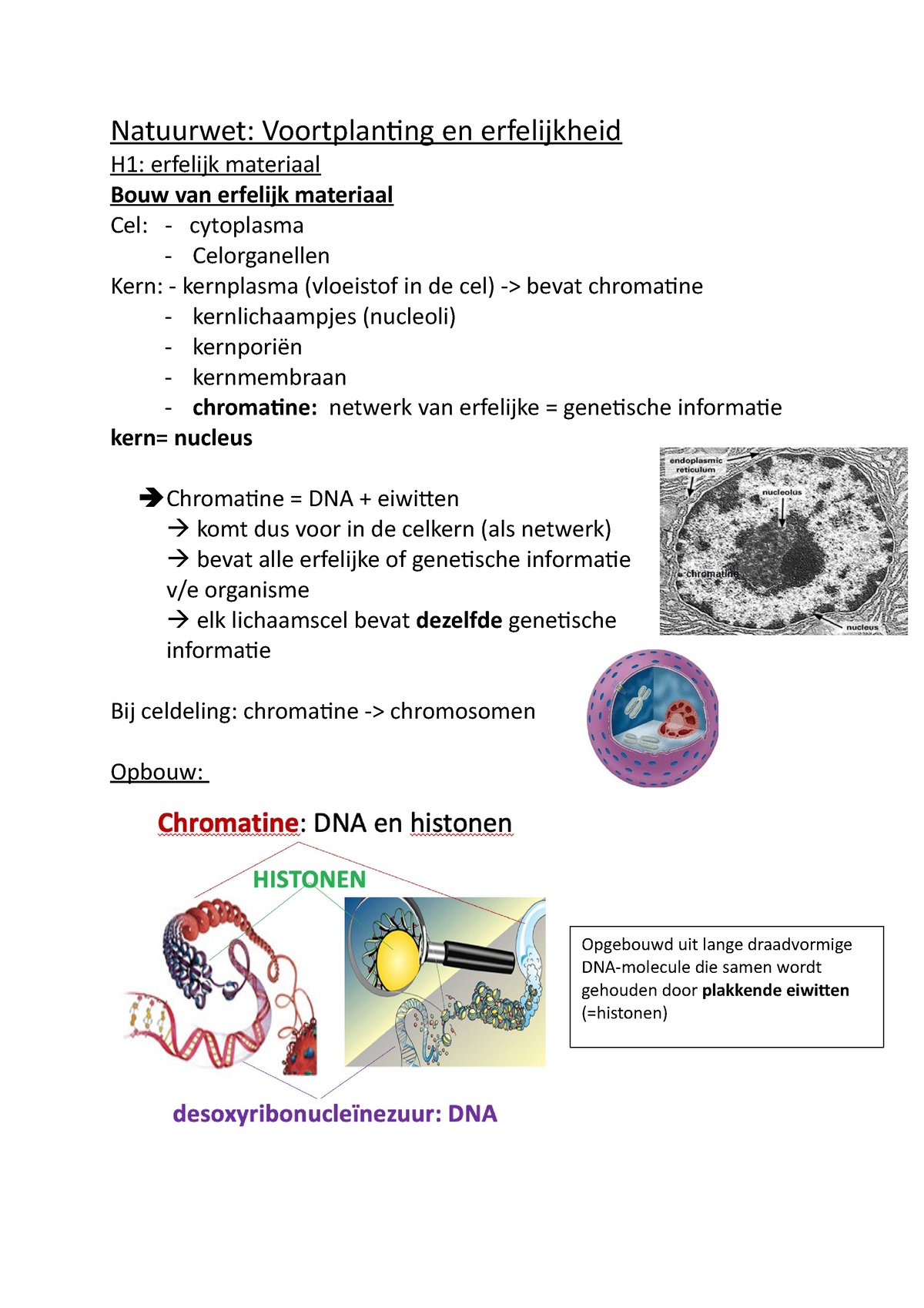 Natuurwet Samnevatting Erfelijk Materiaal - Natuurwet: Voortplanting En ...