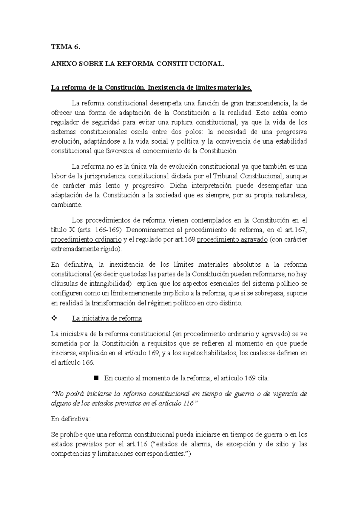 TEMA 6- Anexo Sobre Reforma Constitucional - TEMA 6. ANEXO SOBRE LA ...