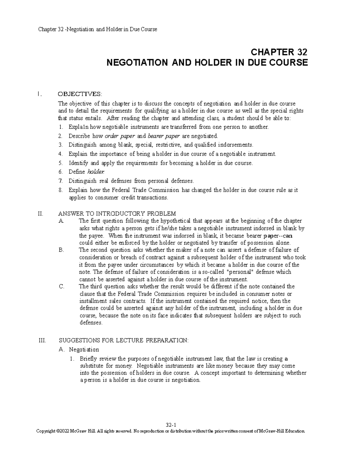 Prenkert 18e IM Ch32 32 chapter notes 32 CHAPTER 32 NEGOTIATION