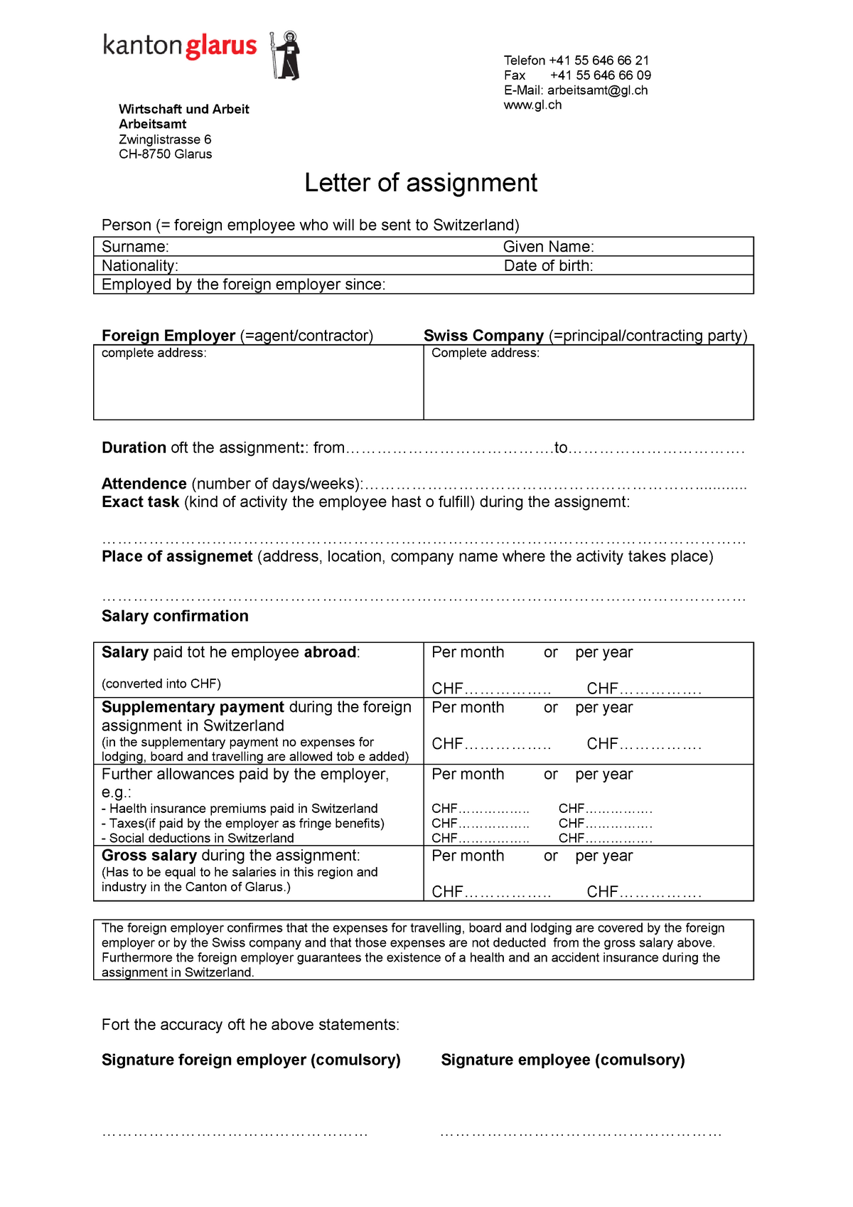 ultimate duty assignment letter