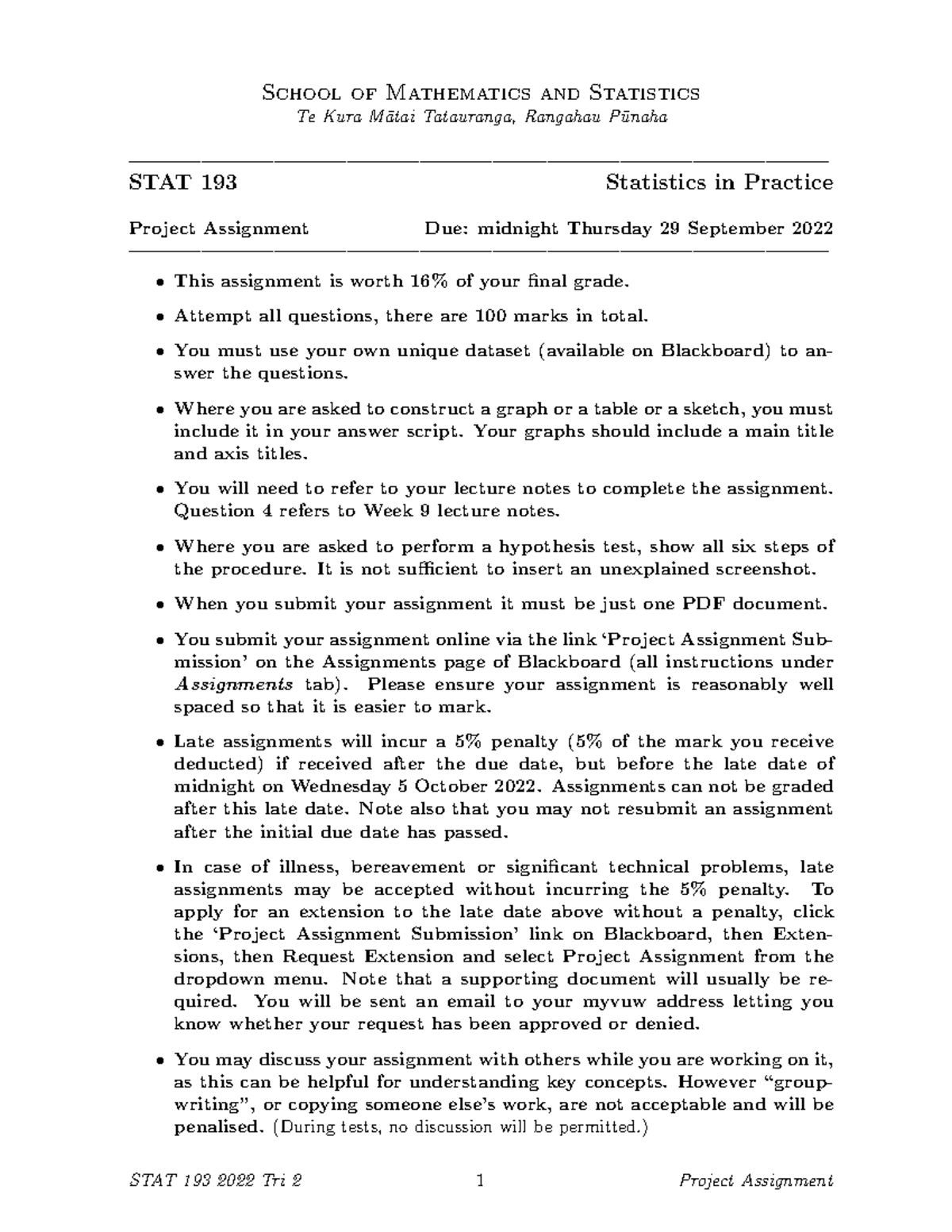 PA 2022T2 - project assignment - School of Mathematics and Statistics ...