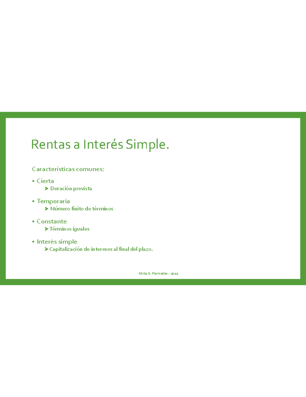 Sub-Eje II.1.3 Rentas Const a Is - Rentas a Interés Simple ...