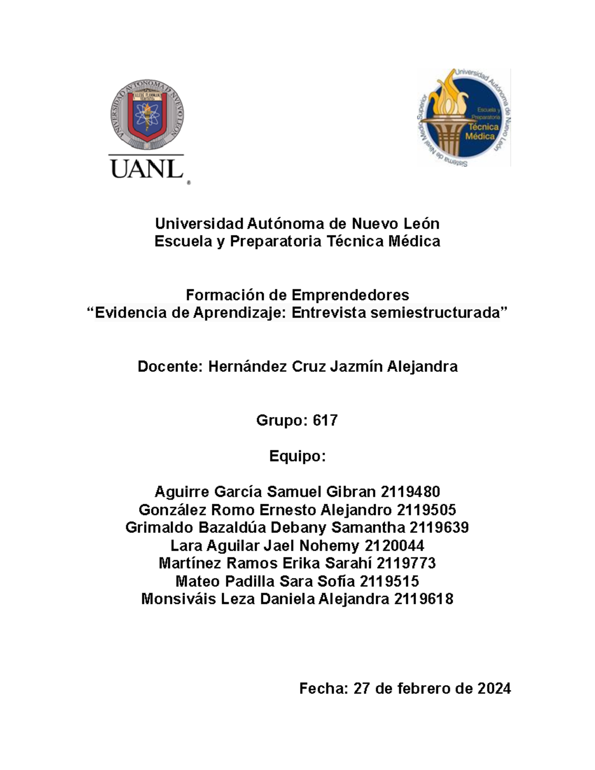 FOR EM EV1 - Evidencia de aprendizaje 1 - Universidad Autónoma de Nuevo ...