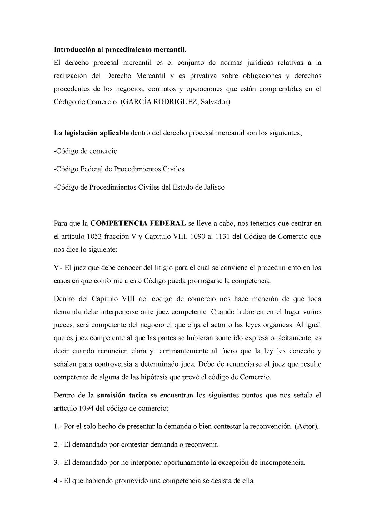 Introducción al procedimiento mercantil - El derecho procesal mercantil ...