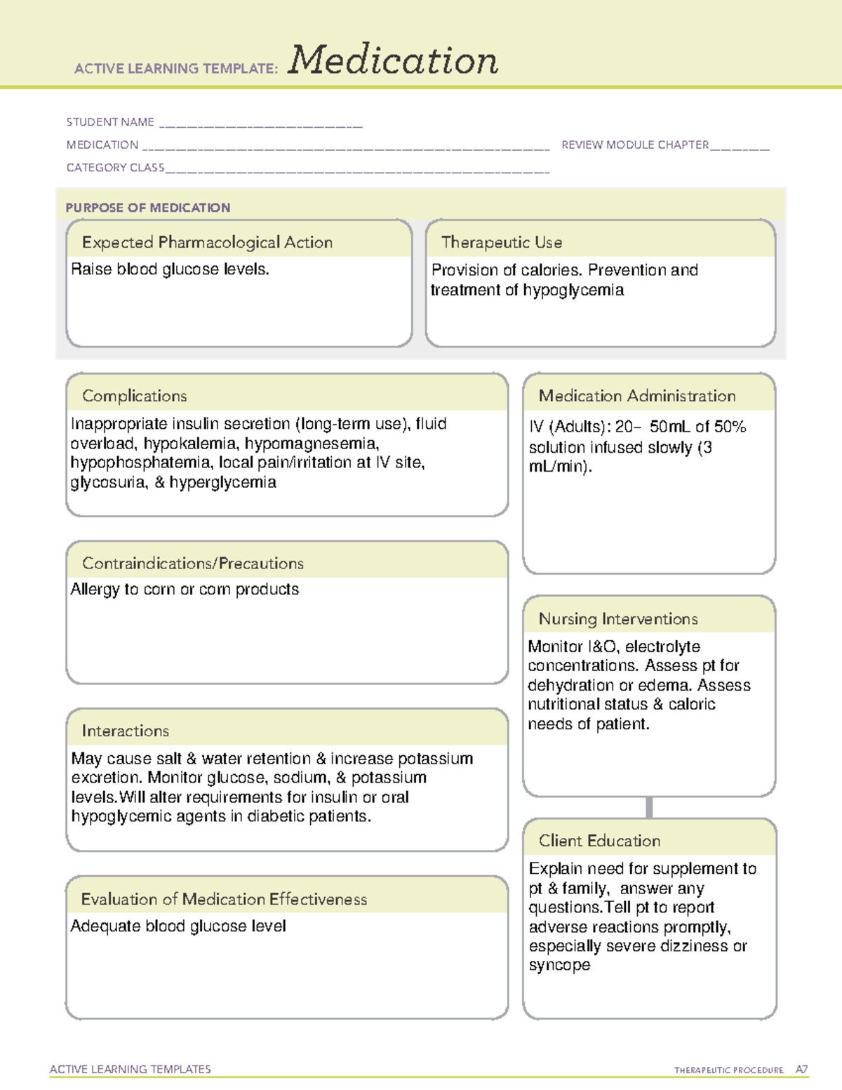 D50 - medication template - ACTIVE LEARNING TEMPLATES TherapeuTic ...