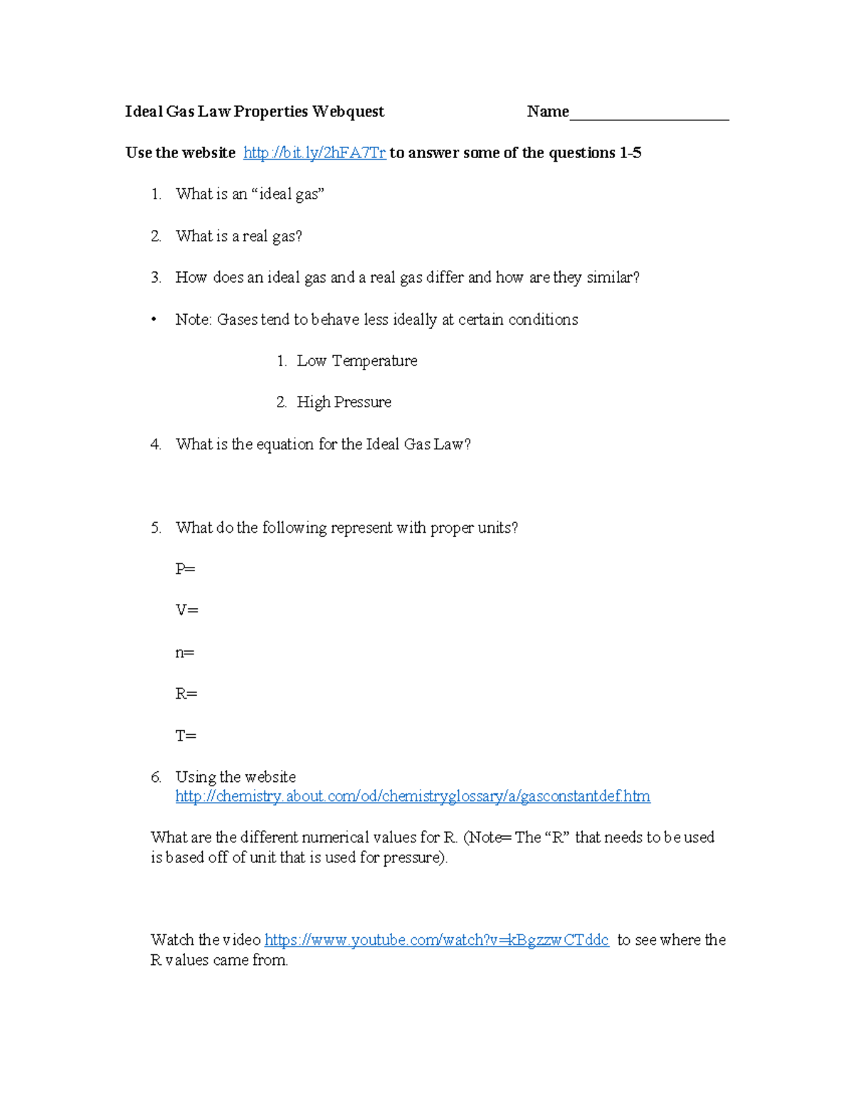 Ideal Gas Law Properties quest 2024 What is an “ideal gas” 2. What