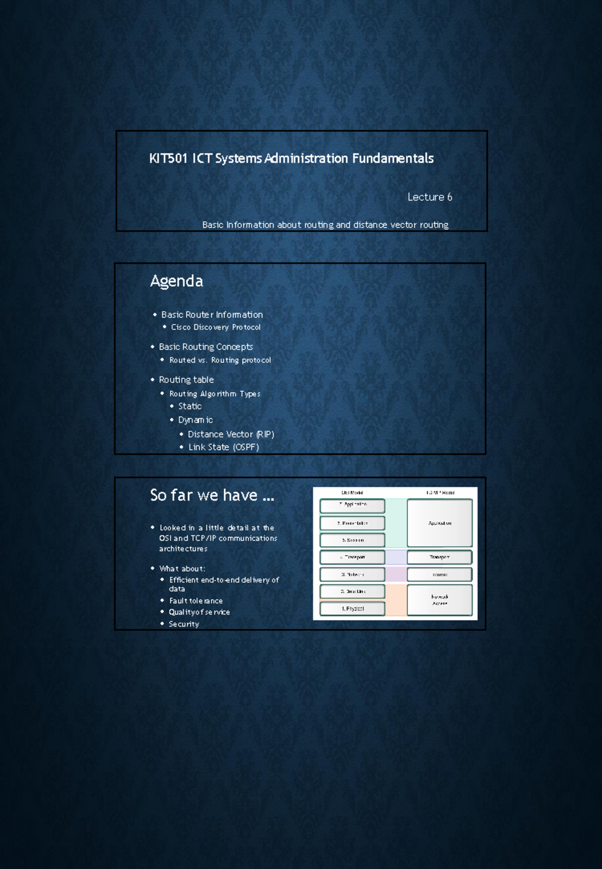 KIT501 lecture 6 note 2 - KIT501ICTSystems Administration Fundamentals ...