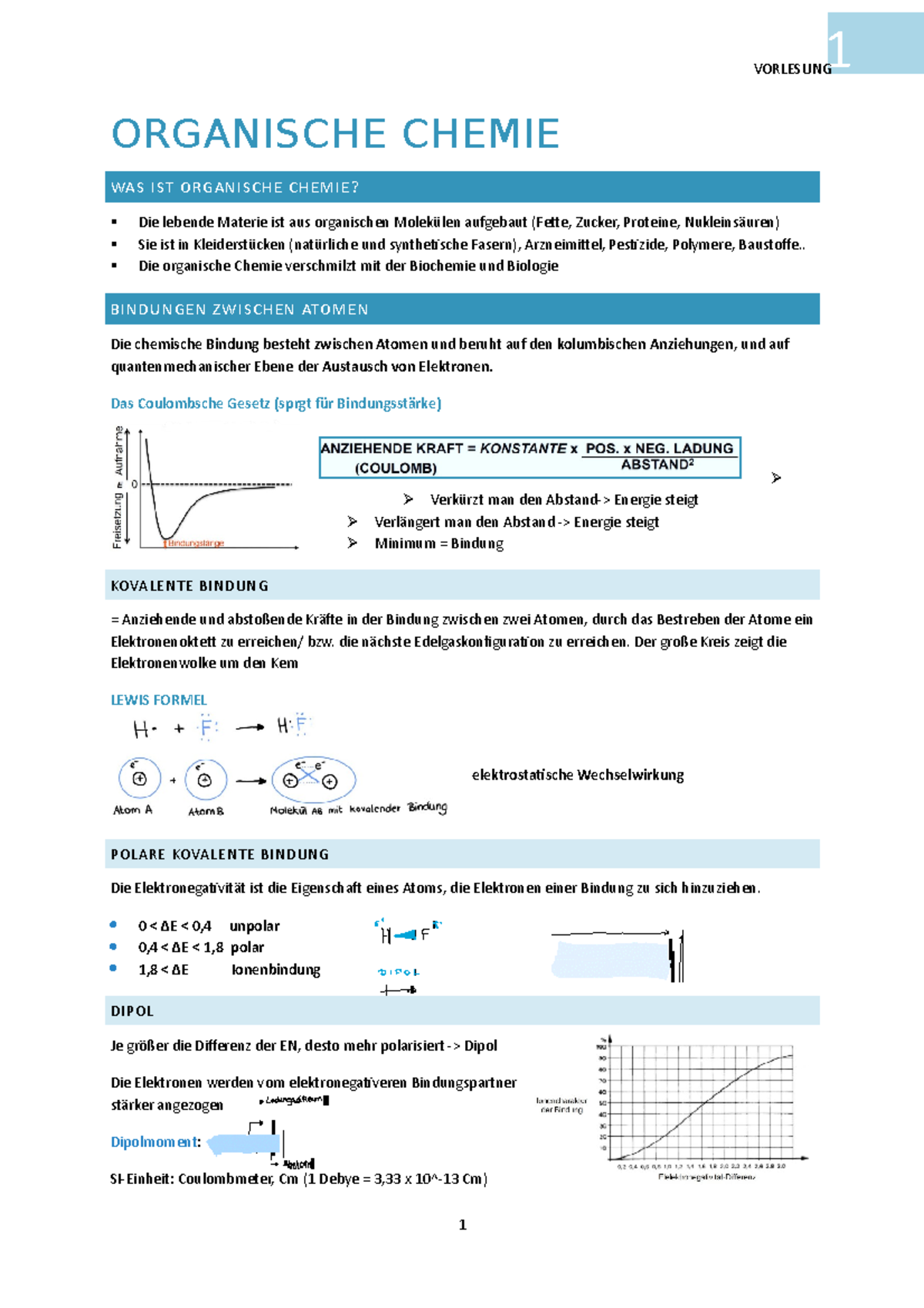 Organische Chemie VL 1-Zusammenfassung - ORGANISCHE CHEMIE WAS IST ...