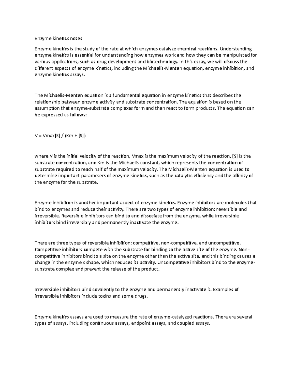 Enzyme notes Enzyme notes Enzyme is the