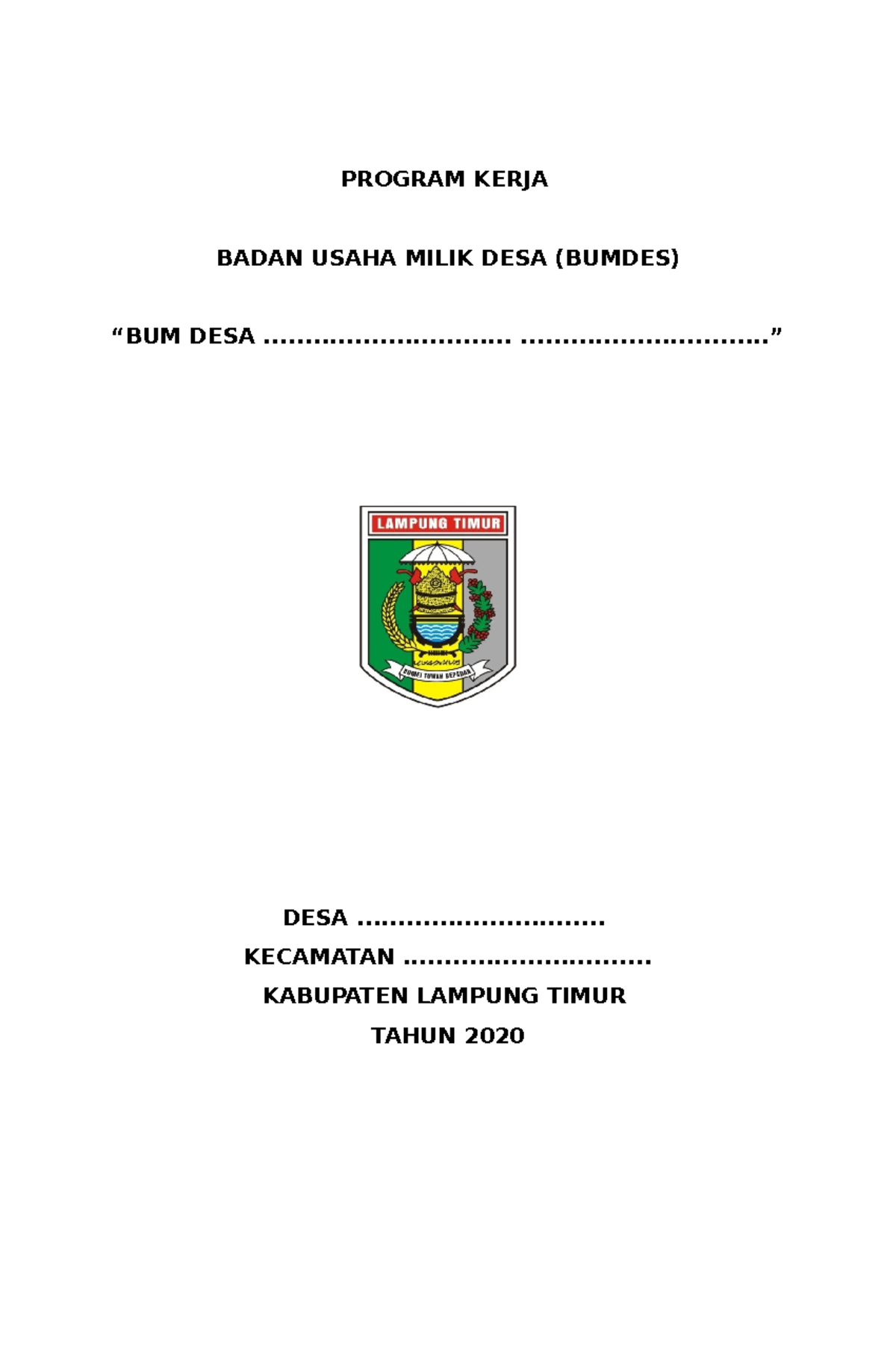 Program kerja bumdes program kerja badan usaha milik desa bumdes