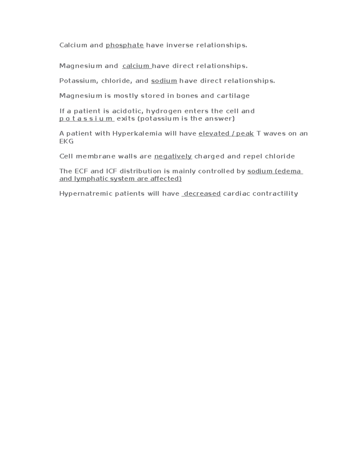Fand E worksheet n/a Calcium and phosphate have inverse