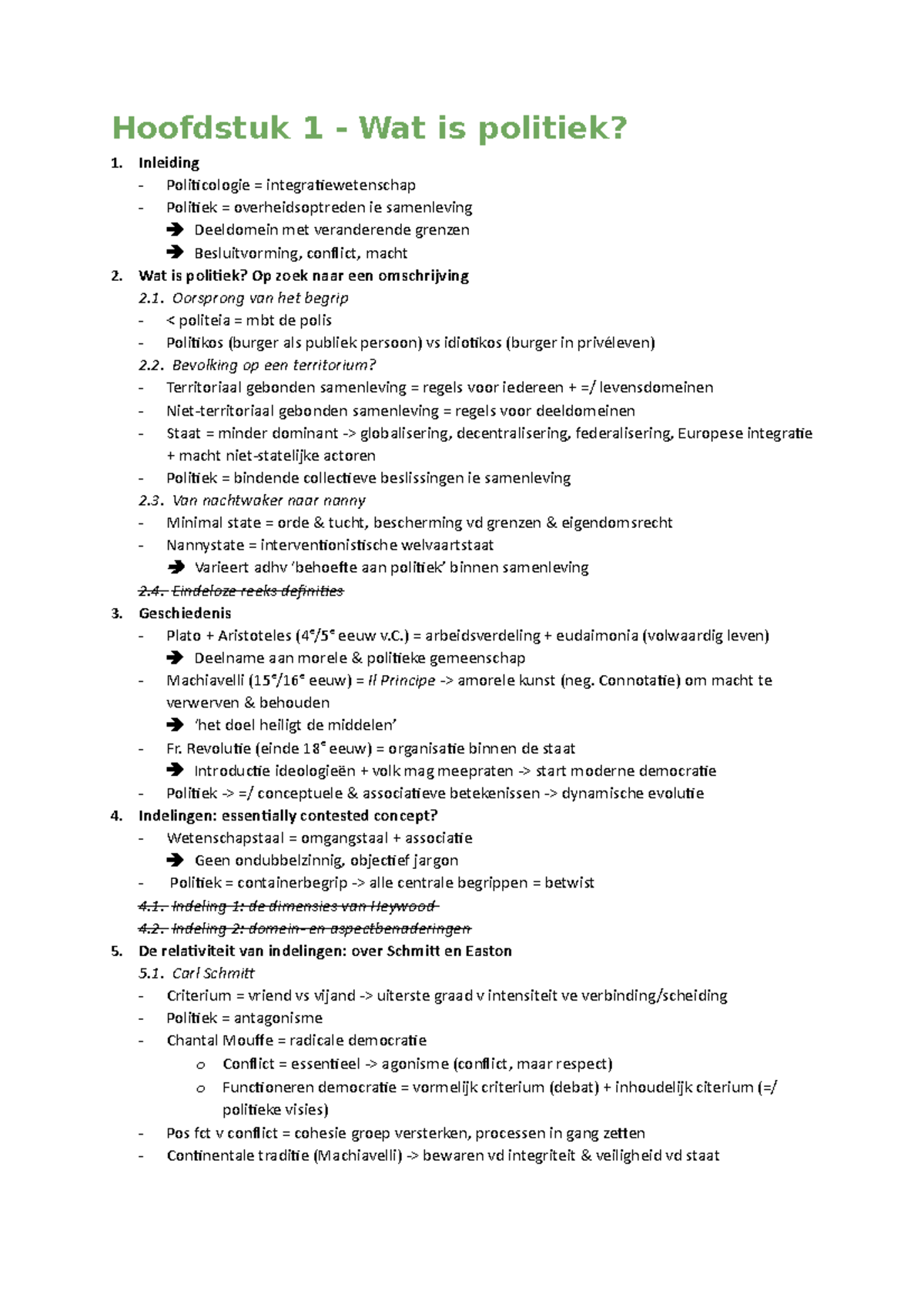 Samenvatting Hoofdstuk 1 Politicologie - UGent - Studocu