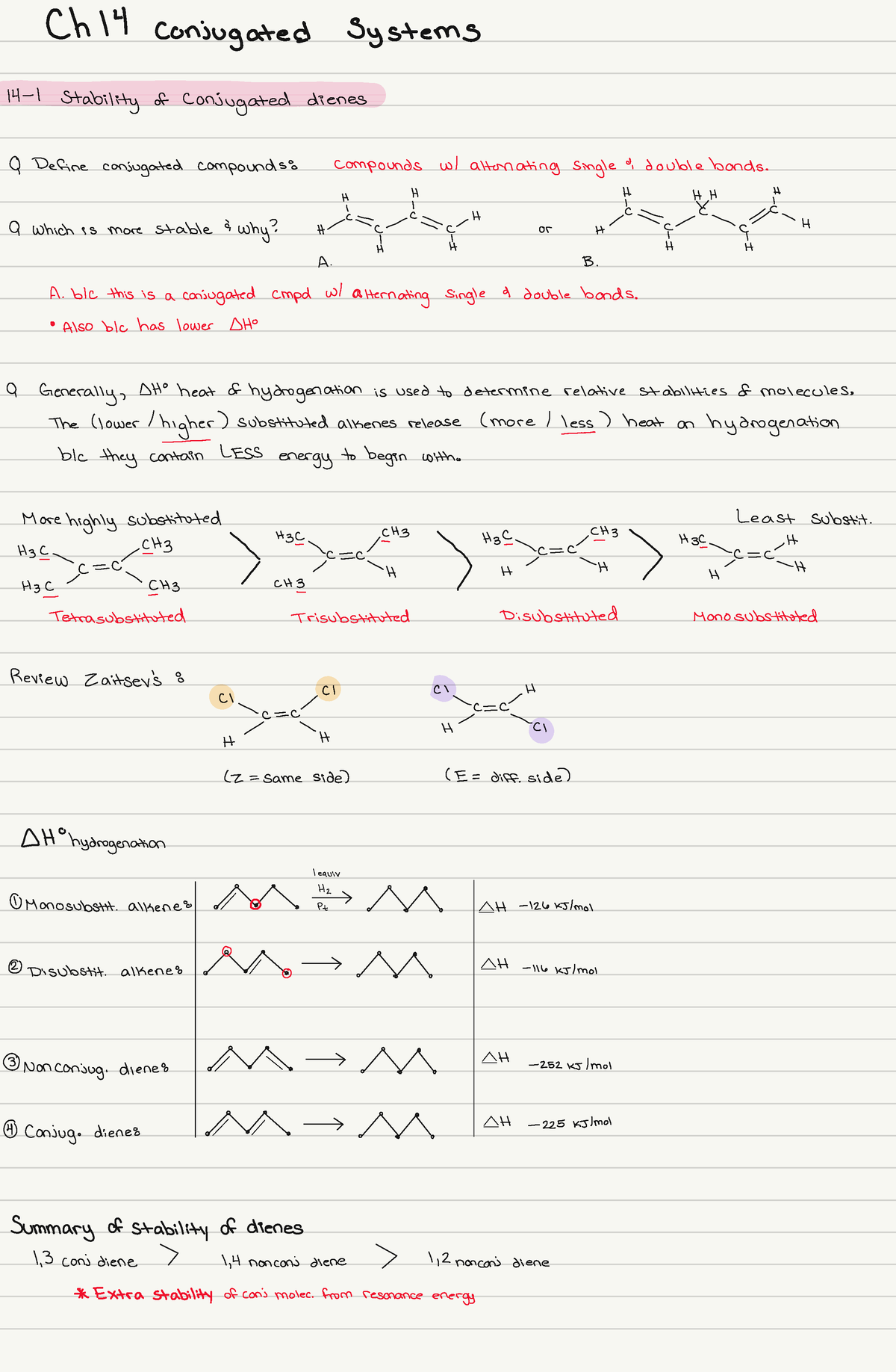 Ch 15 Conjugated Compounds and Diels Alder (My Notes) - CHEM-232 - Studocu