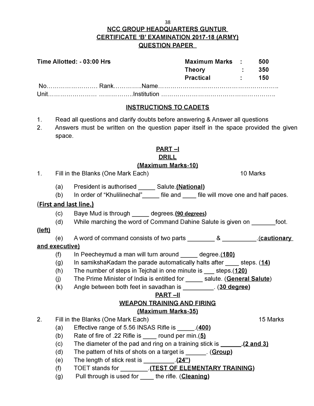 B QP 4 - Political - NCC GROUP HEADQUARTERS GUNTUR CERTIFICATE ‘B ...