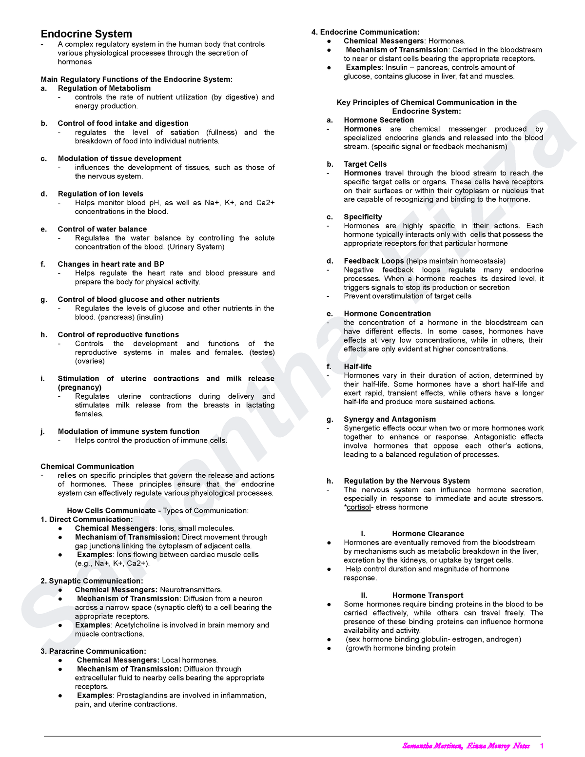 Endocrine- System - Samantha, Eizza Endocrine System A complex ...