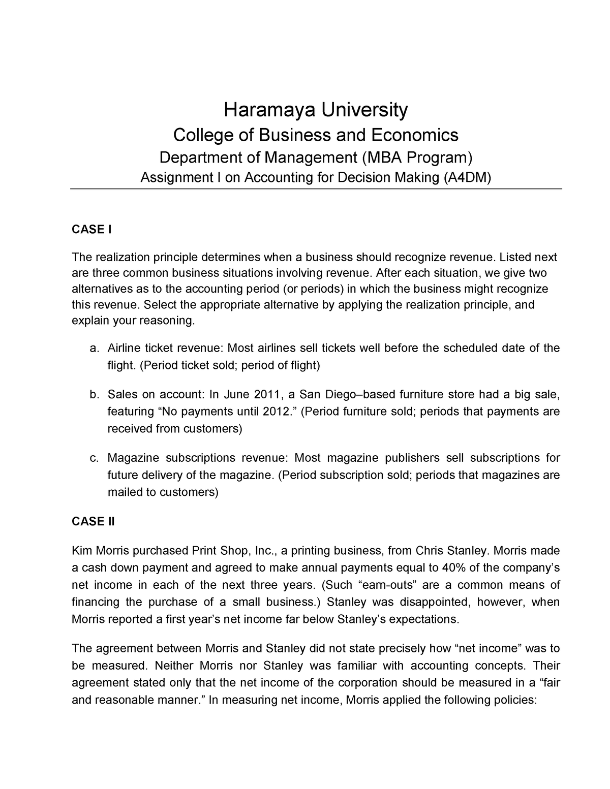 business plan in haramaya university