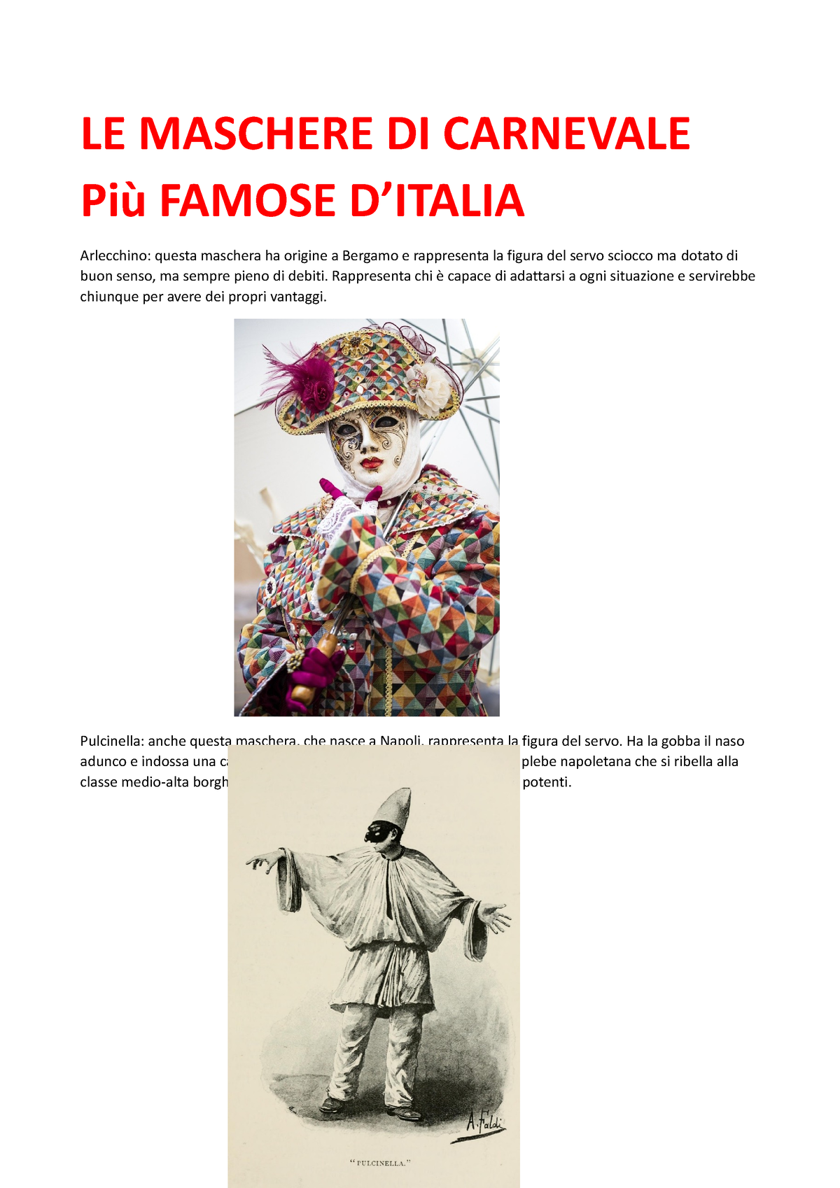 La storia delle cinque maschere di Carnevale più famose - Pinwheeltime