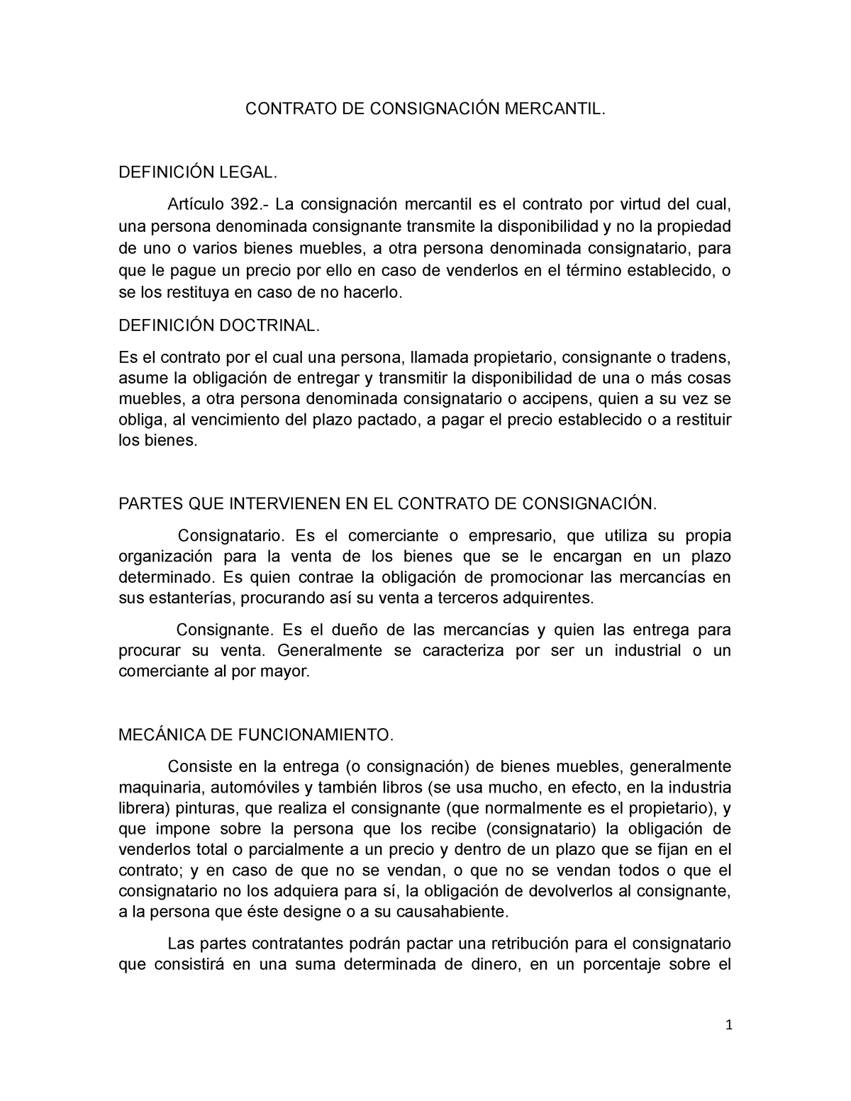 Contrato de Consignación Mercantil DE3 UABJO StuDocu