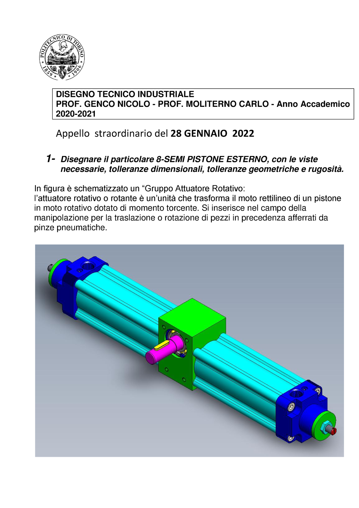 Esame 28 Gennaio Esercizio Disegno Tecnico Industriale Prof Genco