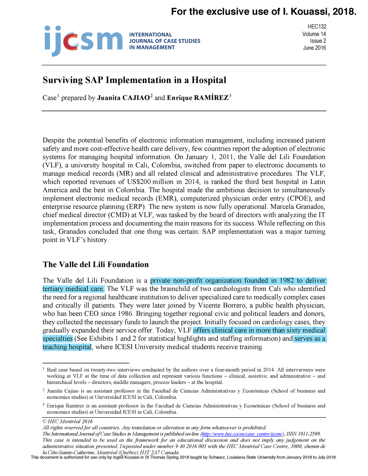 Surviving SAP Implementation in a Hospital - Volume 14 Issue 2 June 2016  Surviving SAP - Studocu