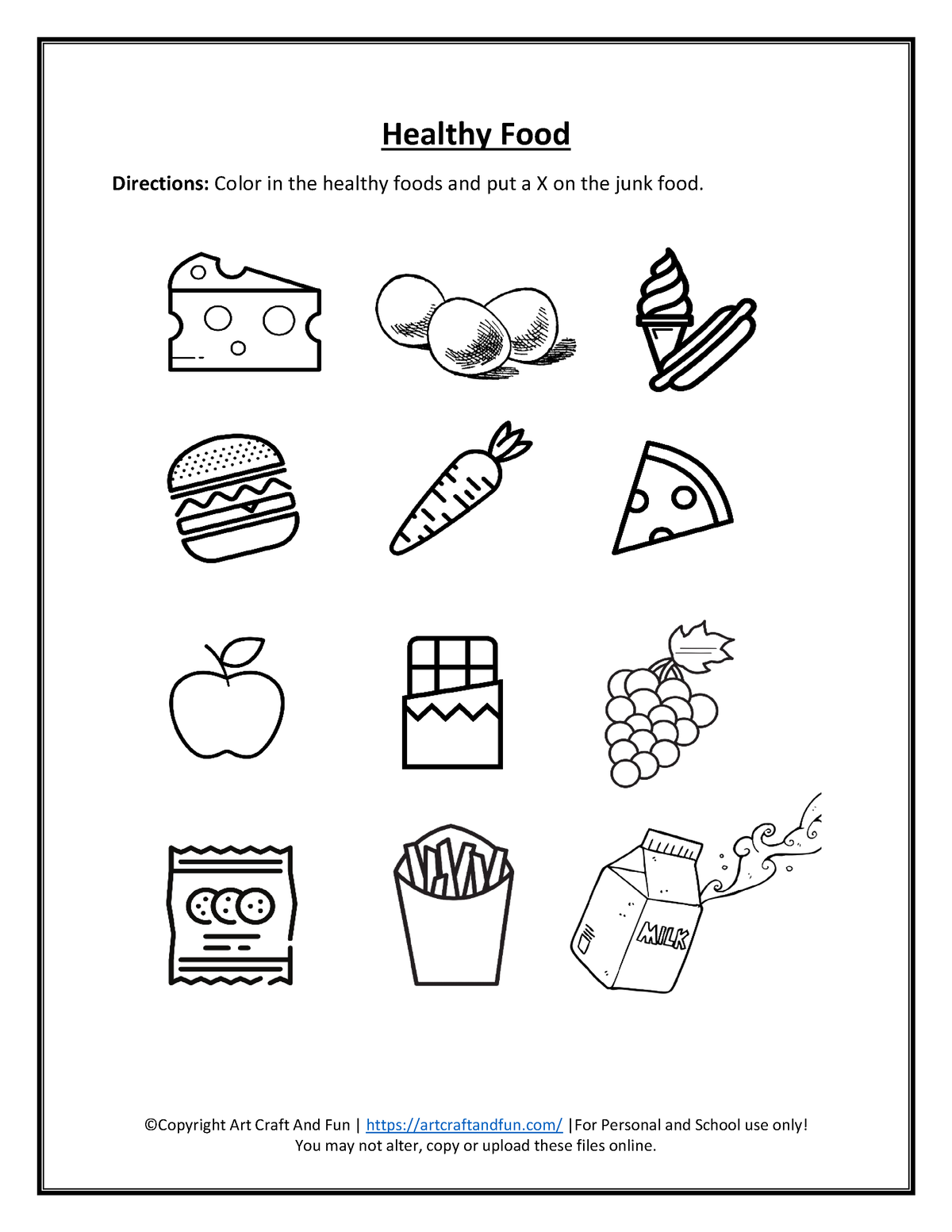 Healthy-Eating-Worksheets - ©Copyright Art Craft And Fun ...