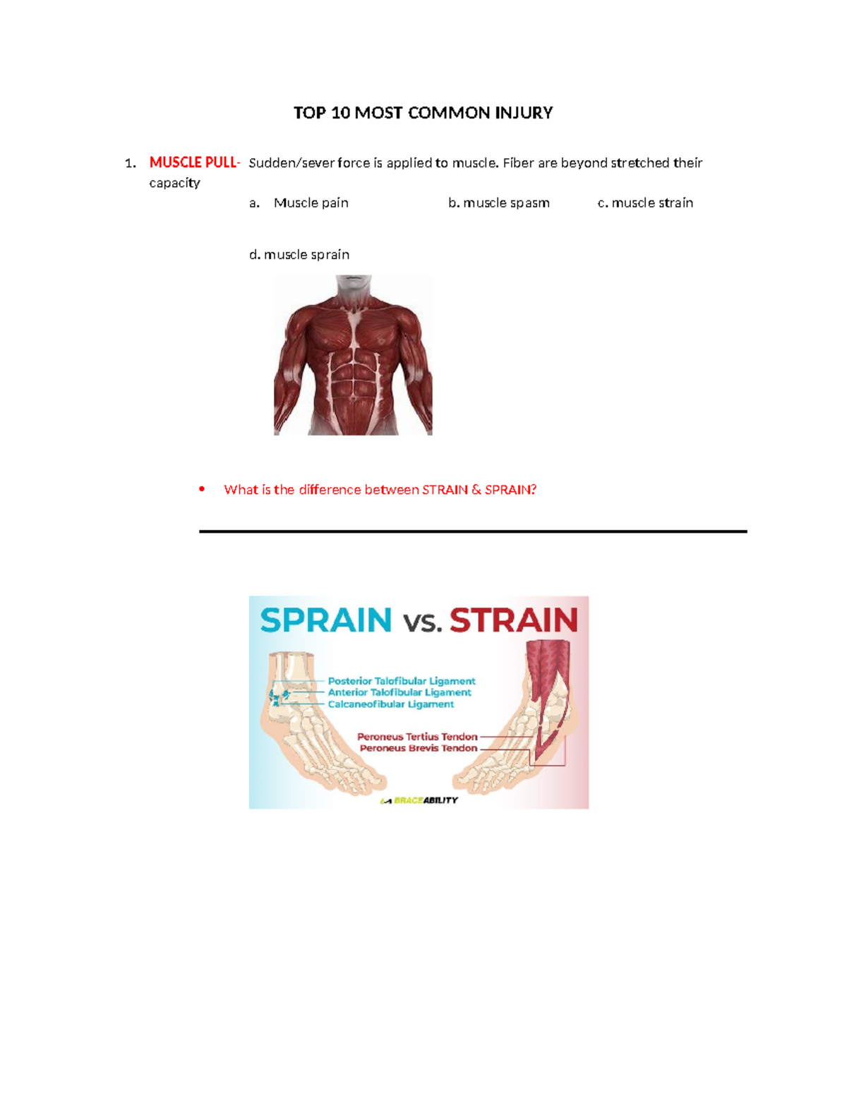 Top 10 Most Commonn Injury - TOP 10 MOST COMMON INJURY MUSCLE PULL ...