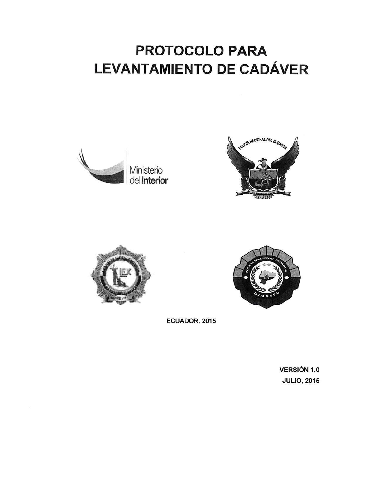 Protocolo Para El Levantamiento De Cadaveres - Derecho Civil - Studocu