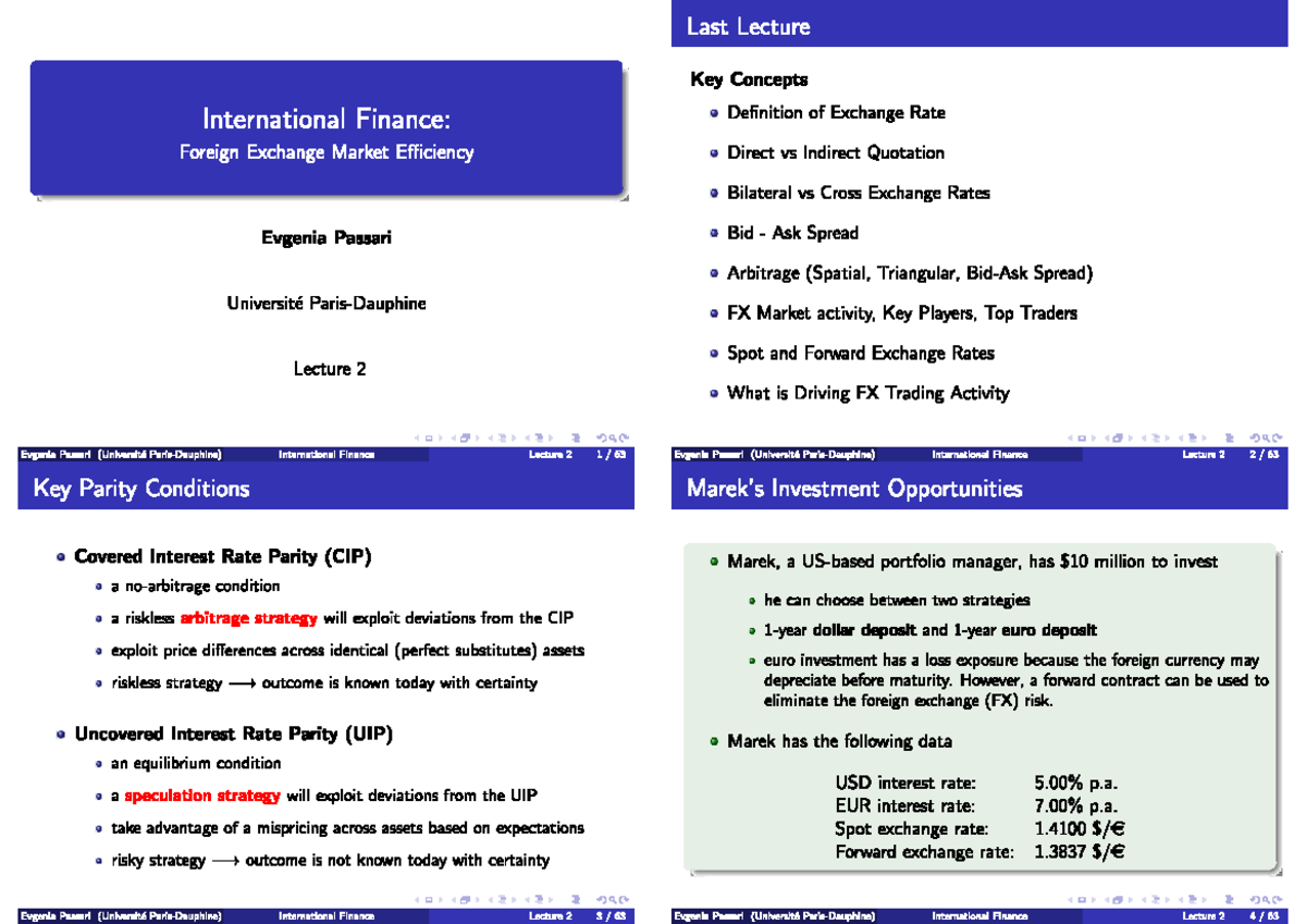 Handout 2 IF - Notes de cours 2 - Last Lecture Key Concepts ...