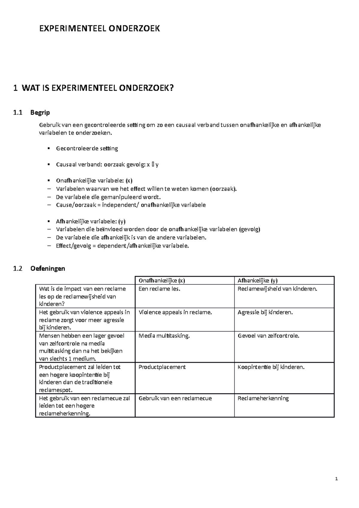 Gastles experimenteel design kwantitatieve  EXPERIMENTEEL ONDERZOEK 1