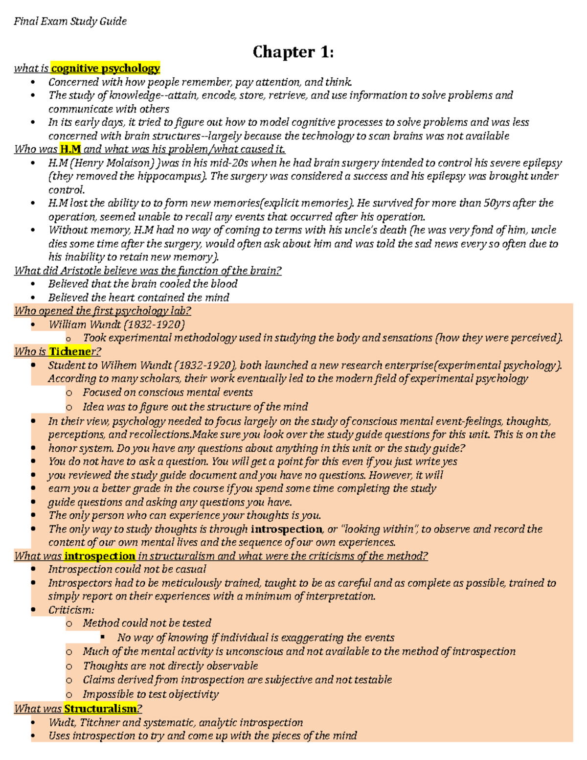 Exam Final Study Guide - Final Exam Study Guide Chapter 1: What Is ...