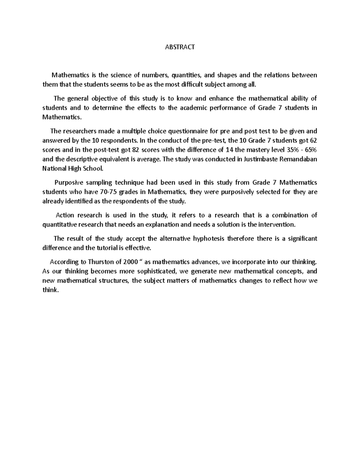 Abstract 051909 - Never mind - ABSTRACT Mathematics is the science of ...