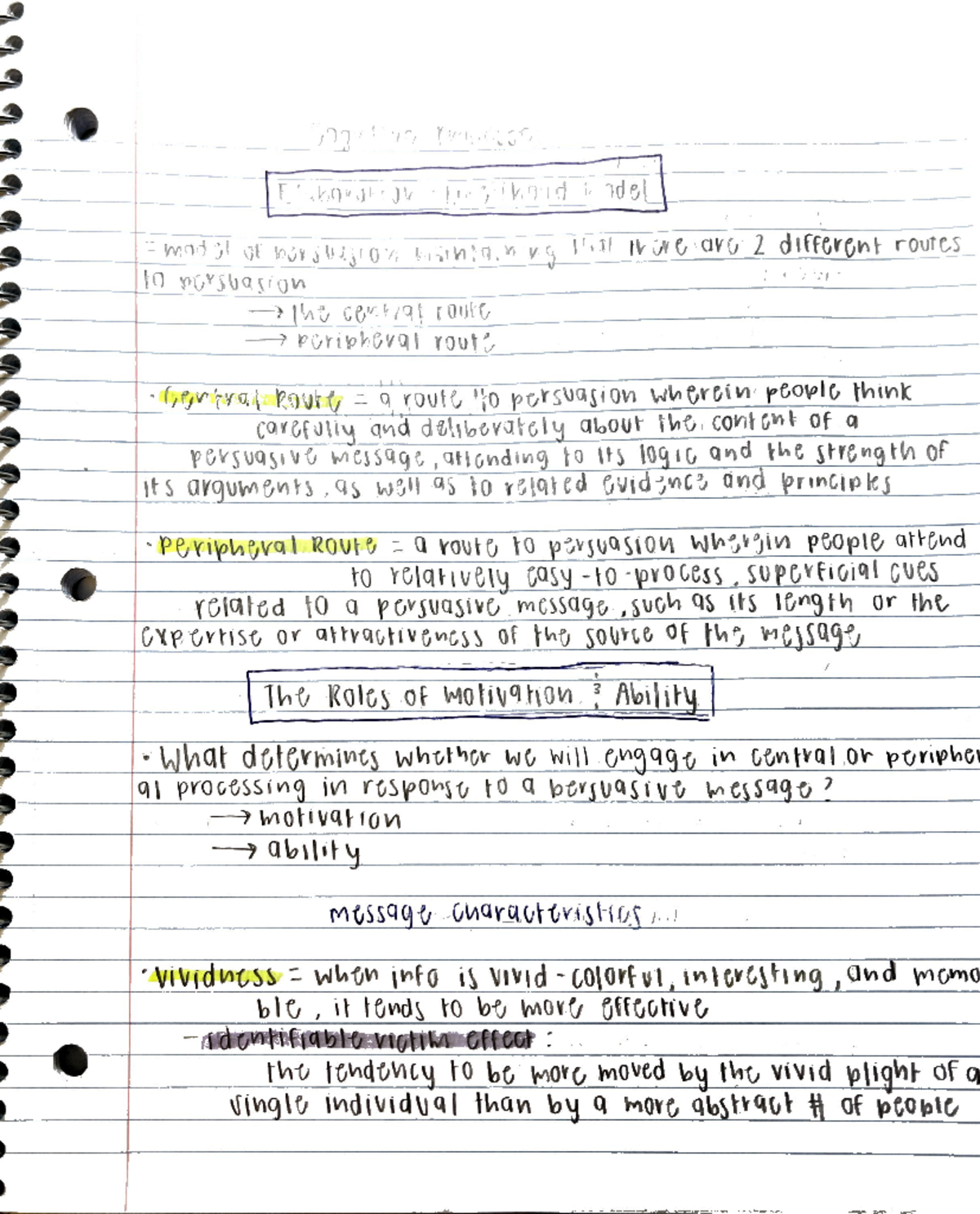 Cognitive Processes - PSY 130 - Studocu