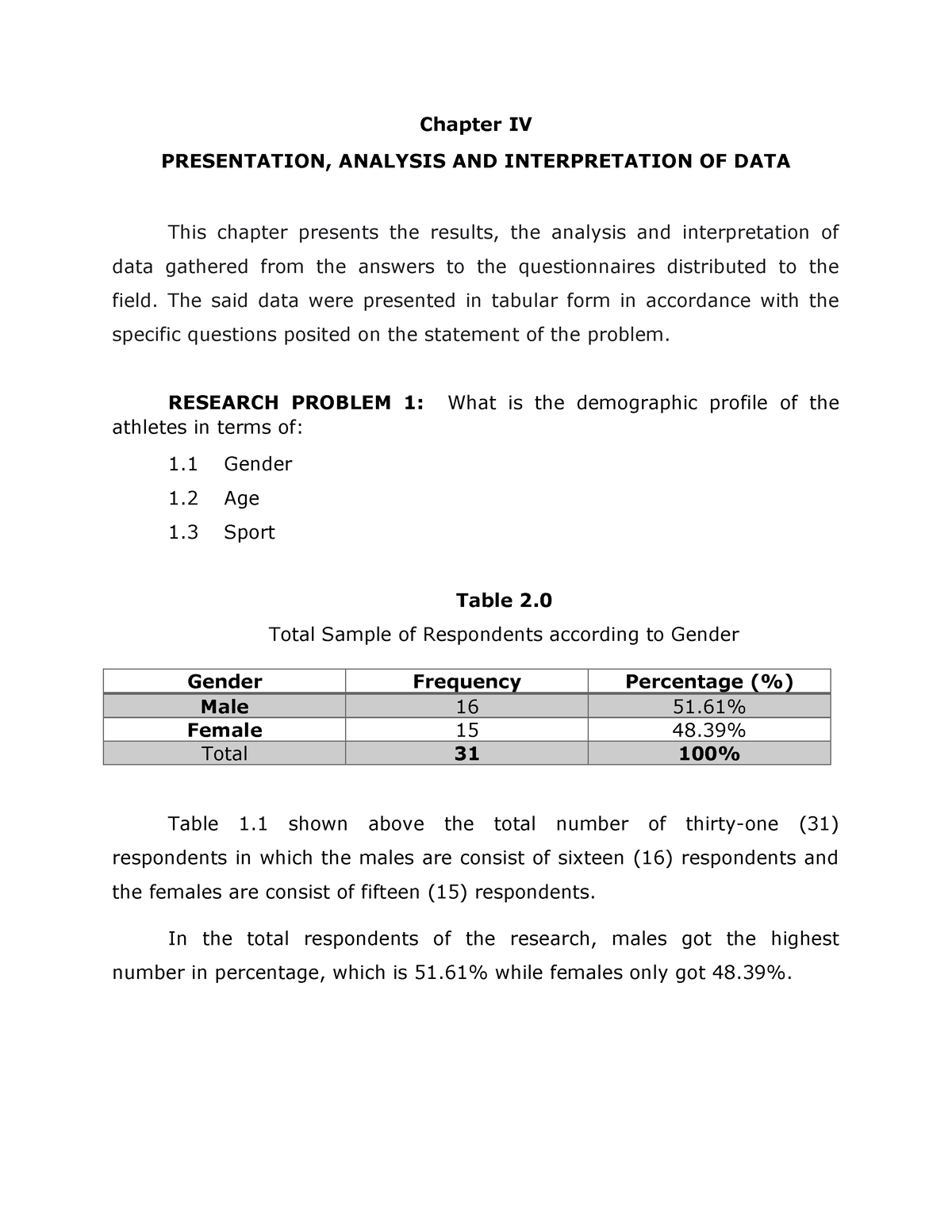 chapter iv presentation analysis and interpretation of data