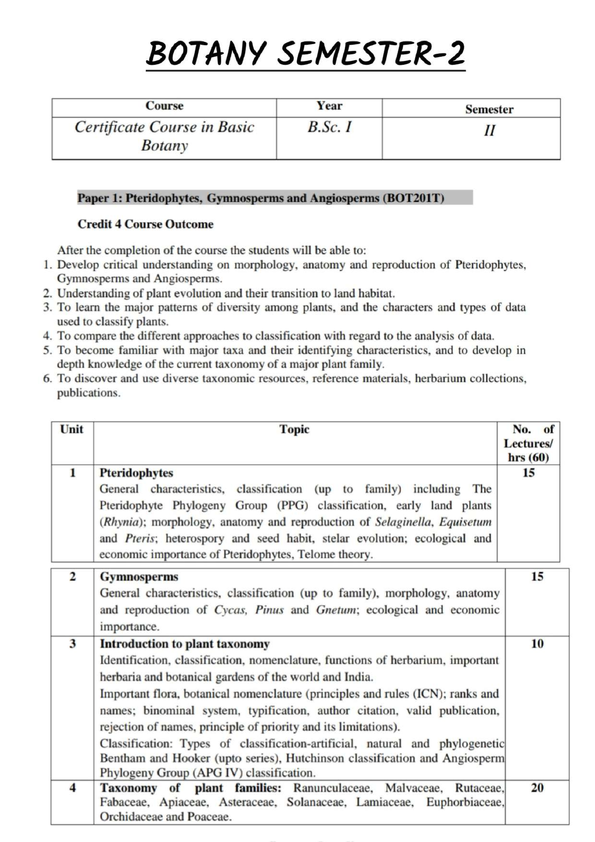 B.Sc Semester-2 Syllabus - Bachelor Of Science - Studocu