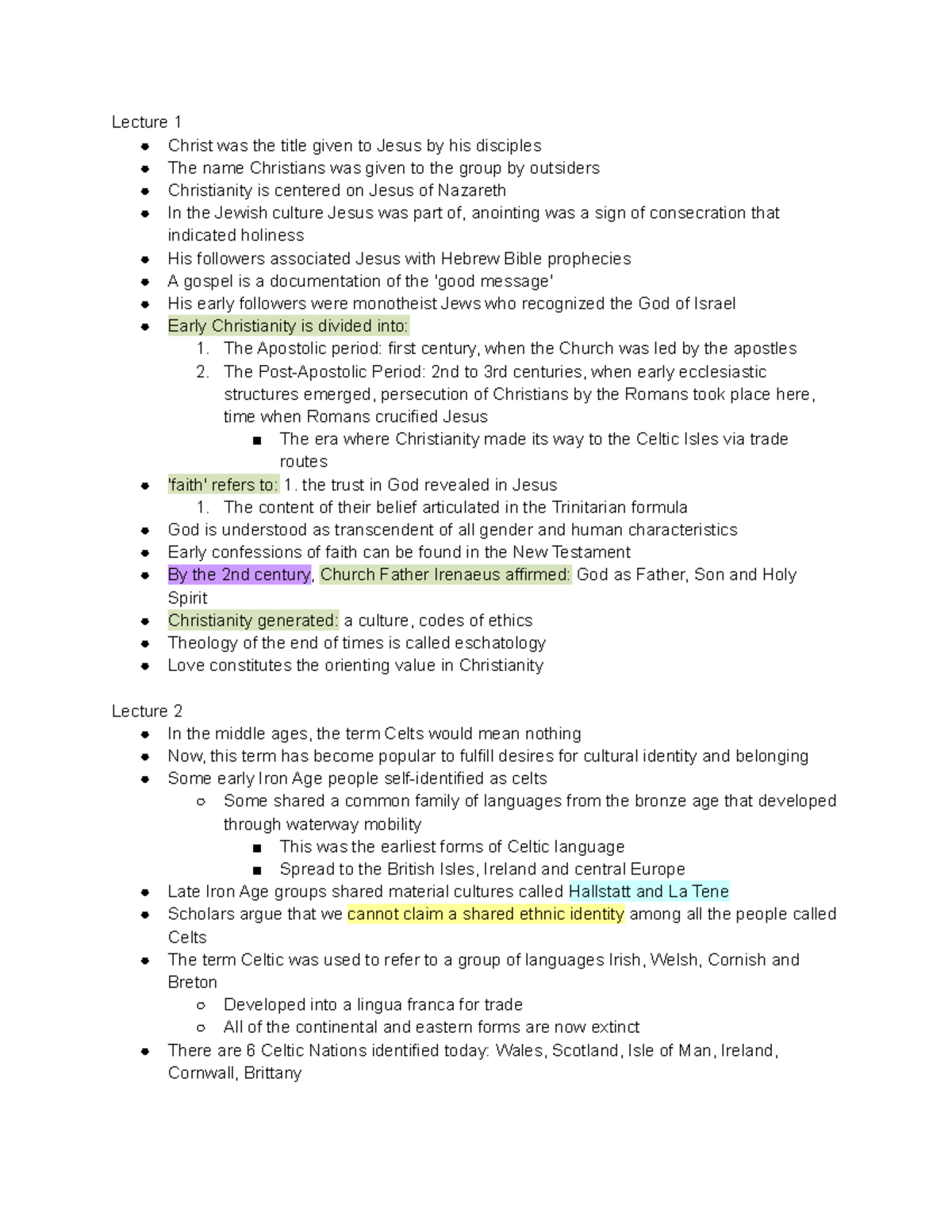 THEO 228 Unit 1 - All Unit 1 Celtic Christianity (IRST 228) Materials ...