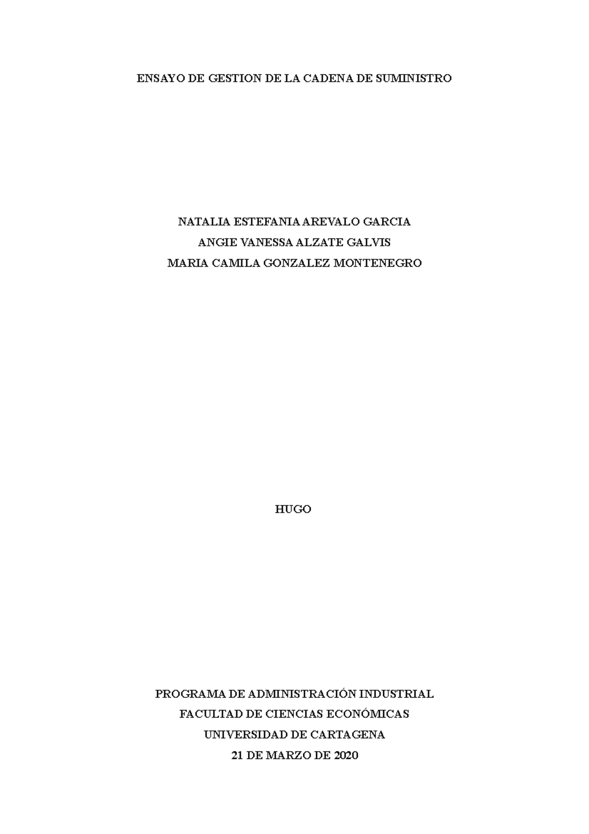 Gestion de la Cadena Definicion de terminos ENSAYO DE GESTION DE LA