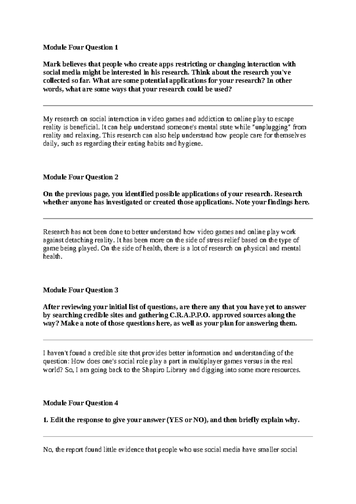 SCS 200 Applied Social Sciences Module 4 - Module Four Question 1 Mark ...