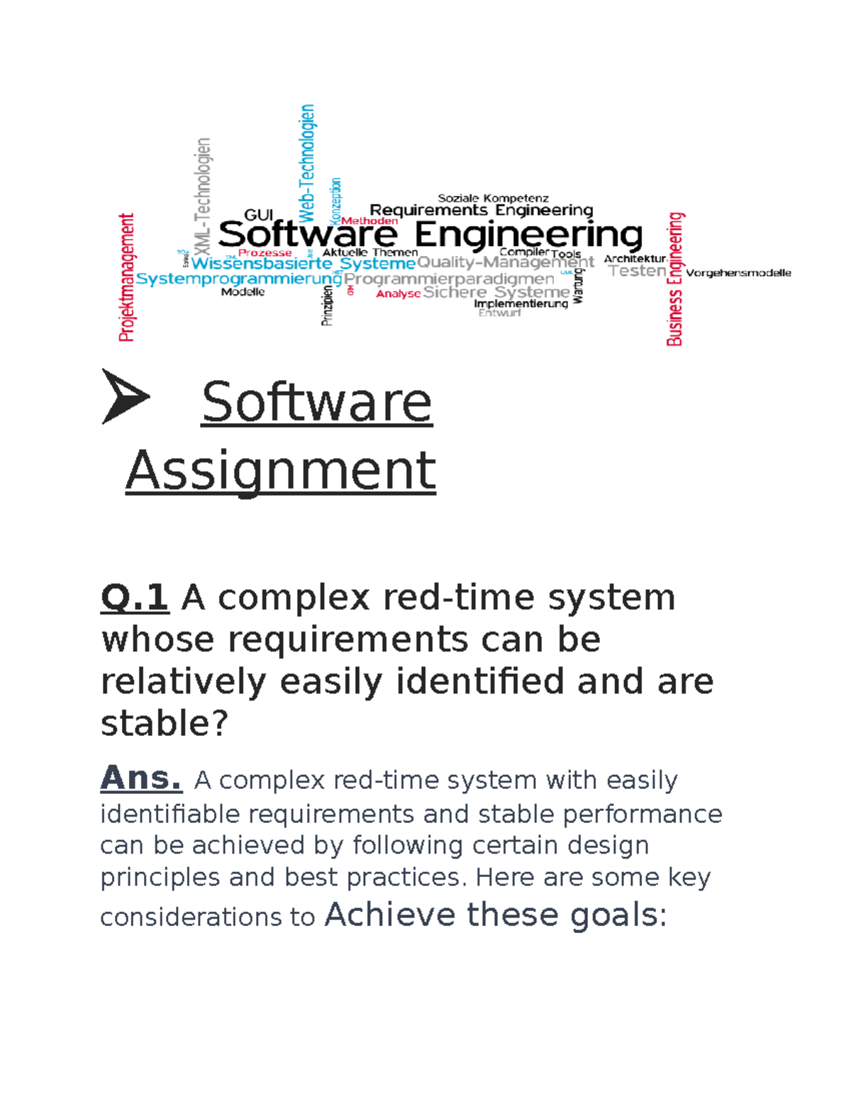 software engineering assignment examples