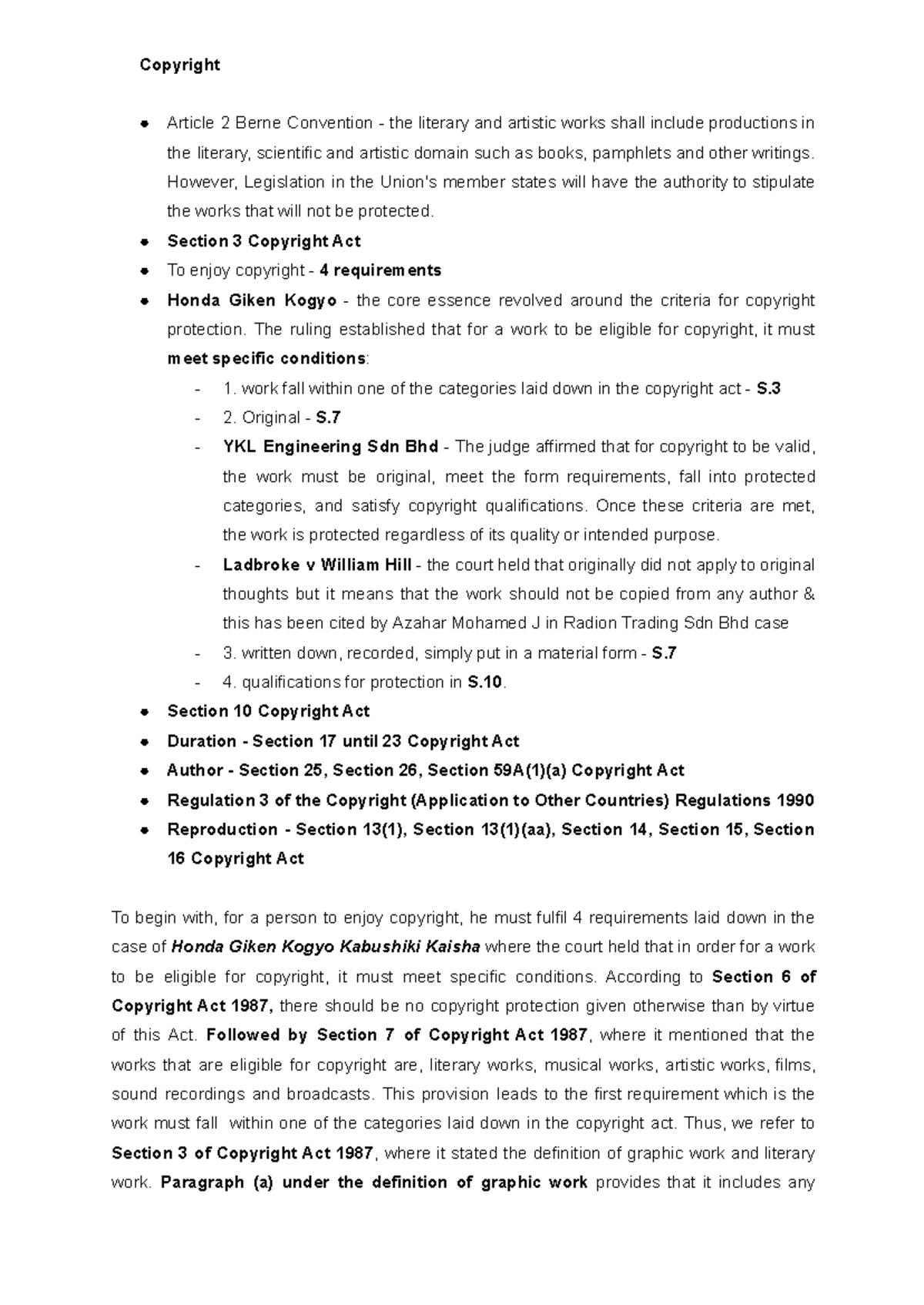 Copyright Test - Copyright Article 2 Berne Convention - the literary ...