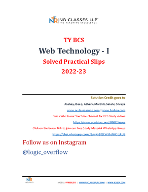 Sybba(CA) Sem-IV Practical Slip 2019 Pattern - Bachlor Of Coputer ...