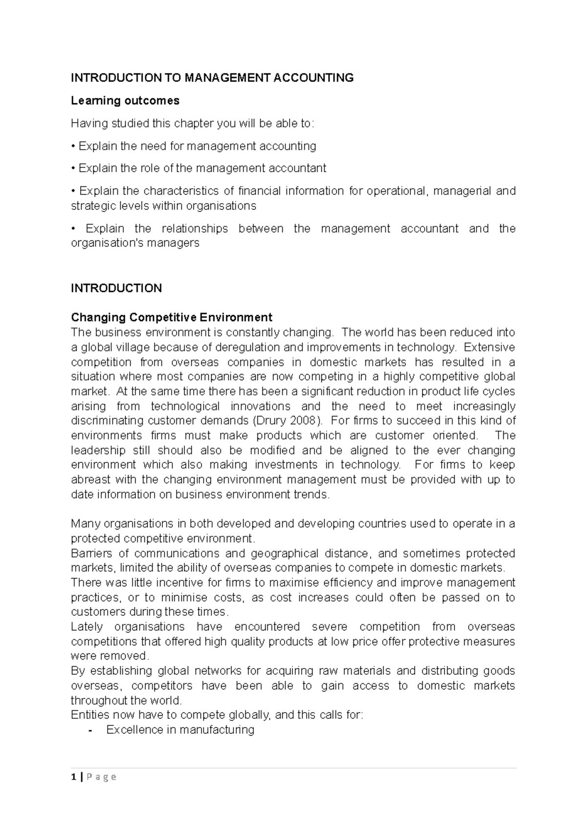 AC 212 & BM 203 Cost & Mgt Accounting - INTRODUCTION TO MANAGEMENT ...
