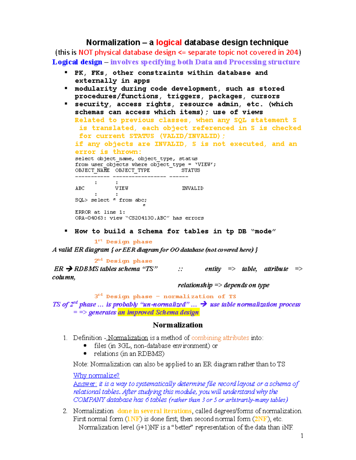 P6 Data Normalization s18 - Normalization – a logical database design ...