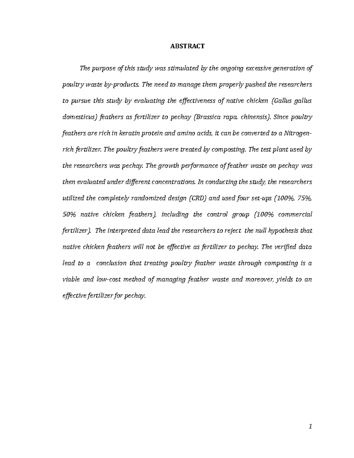 Amethyst Caracas - Science Investigatory Project - ABSTRACT The purpose ...