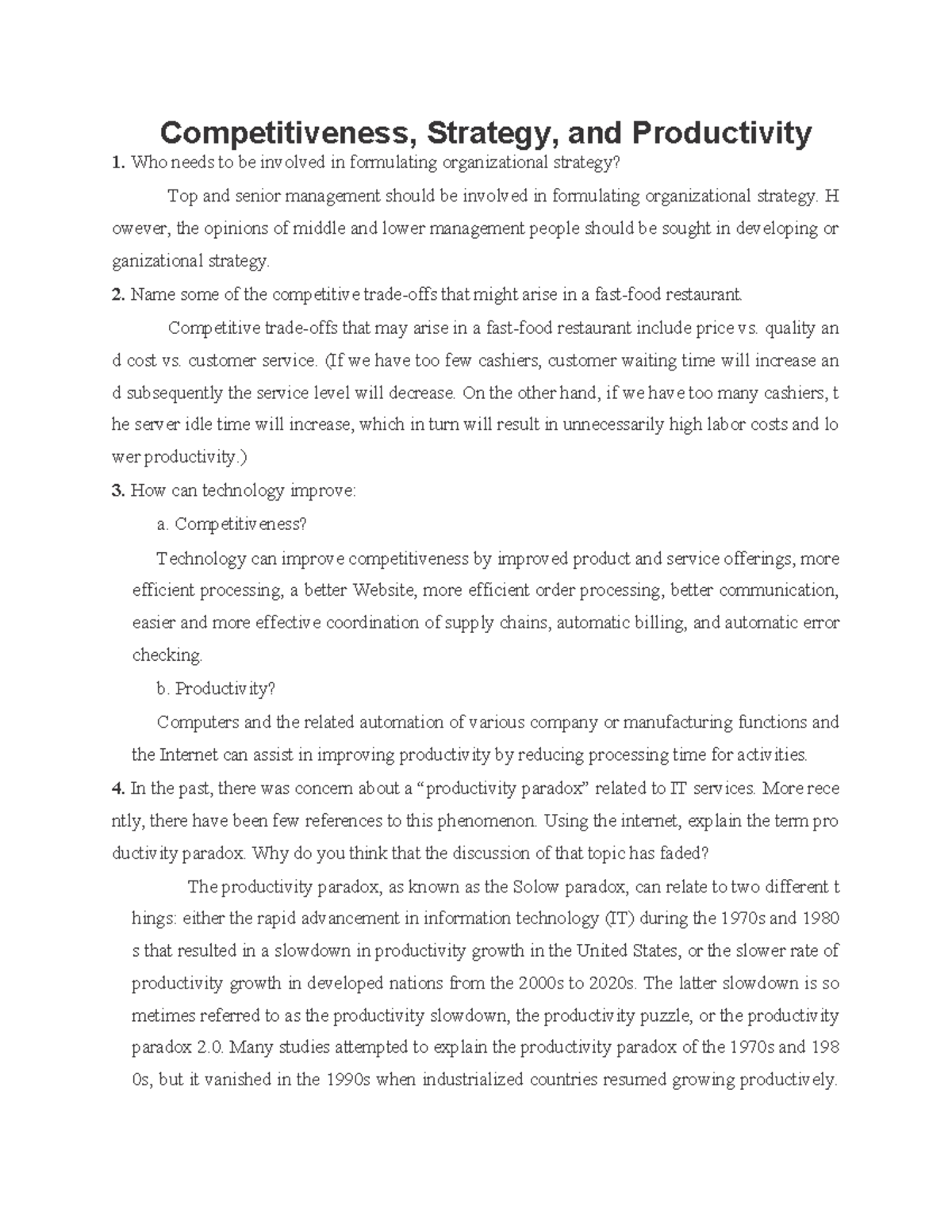 NHÓM 3 Homework 2 16 1 24 - Operations Management - Competitiveness ...