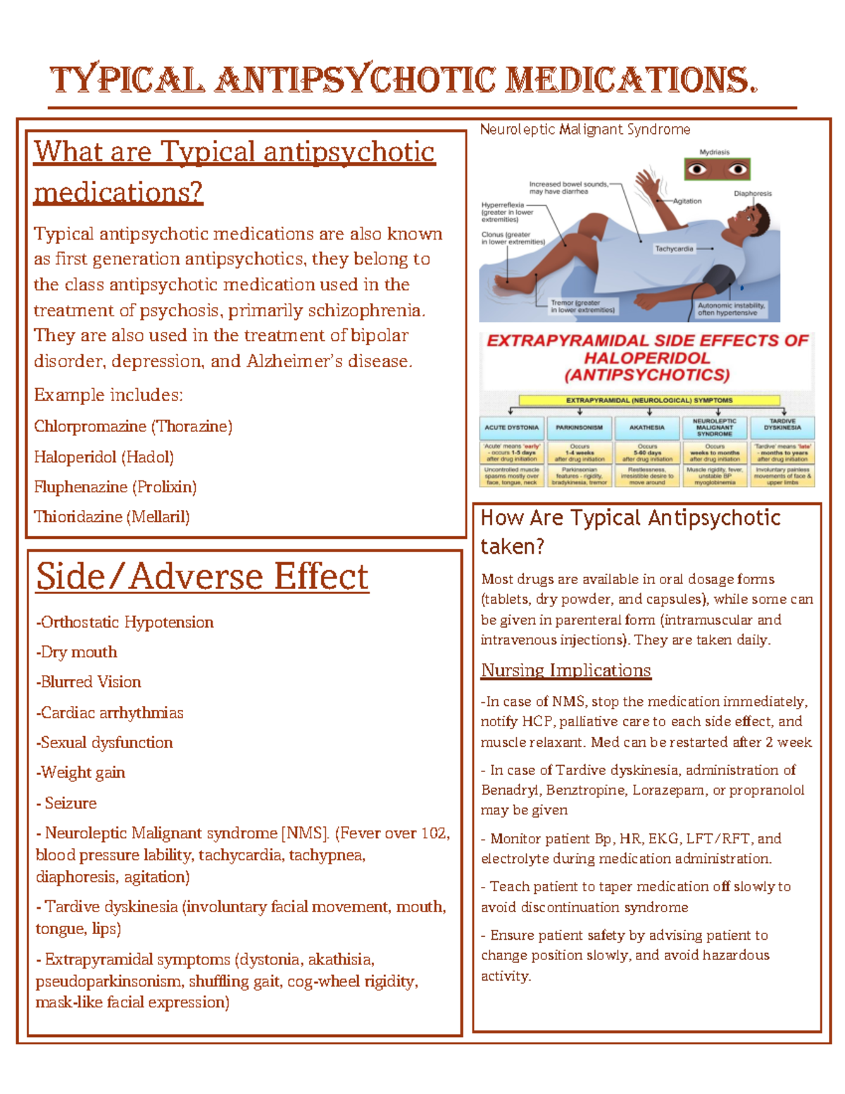 Nursing educational flyer Medication - CMN 350 - South - Studocu