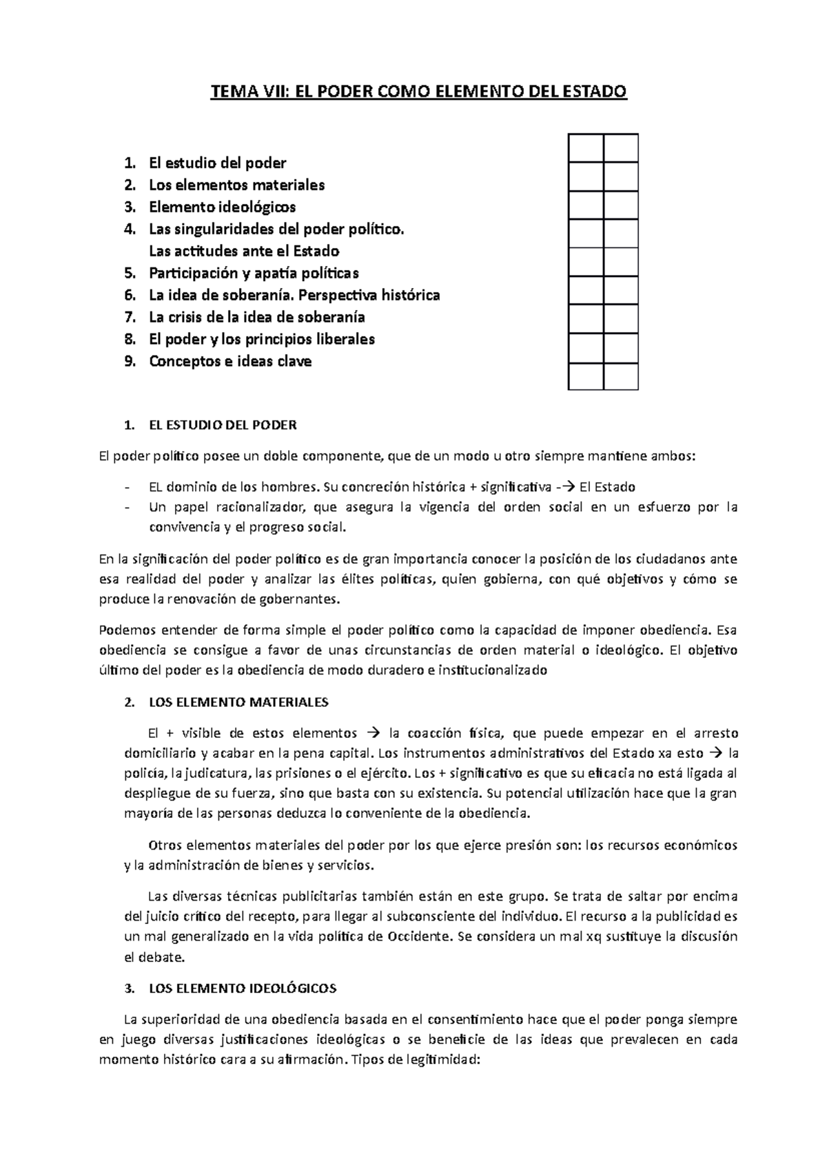 Tema VII - El poder como elemento del Estado - TEMA VII: EL PODER COMO ...