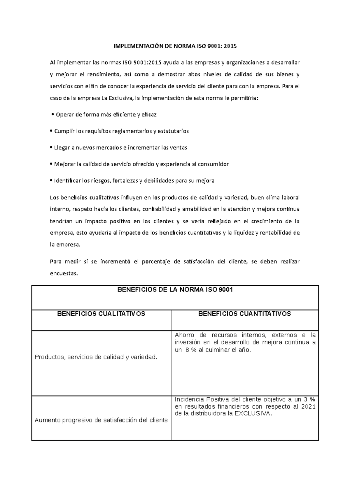 Implementación DE Normas ISO 9001 2015 - IMPLEMENTACIÓN DE NORMA ISO ...